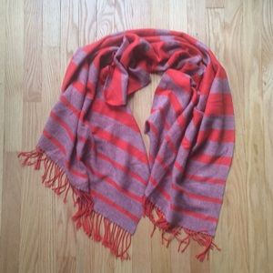 Red and gray oversized scarf